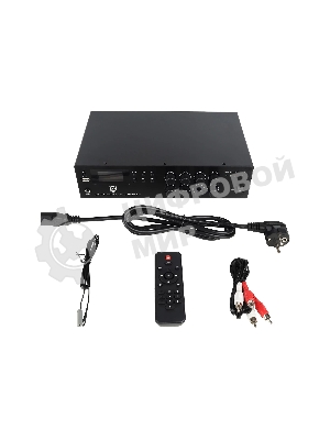 Микшер-усилитель Intrend ITMXAMP-60MT MP3, FM тюнер, USB, Bluetooth, 2хMic/3хLine входы, 1хLine выход,60 Вт, 4/8Ом/100V, IR-пульт в комплекте