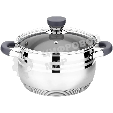 Кастрюля LARA LR02-473 Mercury 4,9 л, 22 см, нержавеющая сталь, с крышкой