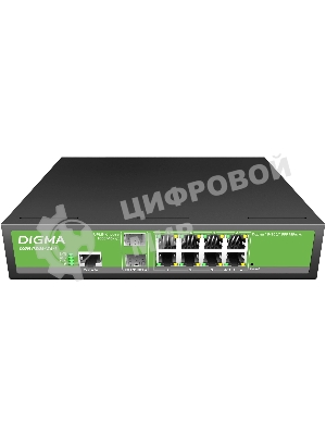 Коммутатор Digma DSW708G-2S-T, 8×1 Гбит/с + 2×1 Гбит/с SFP, управляемый
