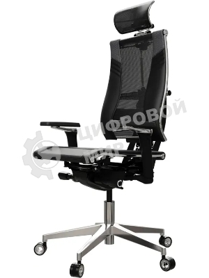 Кресло руководителя Метта Yoga 4DT B2-15D - YM93+Infinity+carbon черный сетка/кожа с подголов. крестов. алюминий хром (комплект 1 шт)