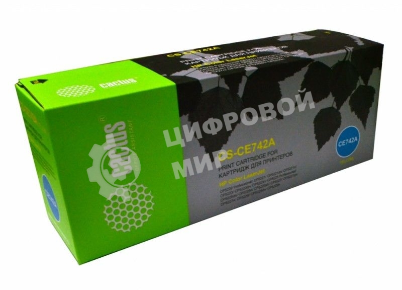 Картридж лазерный Cactus CS-CE742A желтый (7300 стр.) для HP CLJ CP5220/CP5221/CP5223/CP5225/CP5227/CP5229