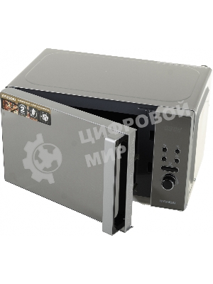 Микроволновая печь Hyundai HYM-D3002 серебристый, 20 л, 700 Вт, переключатели - кнопки, поворотный механизм