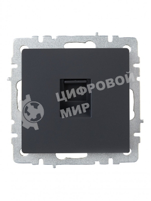 Розетка компьютерная IEK BRITE РК10-БрГ RJ45 кат.5E графит