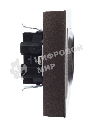 Розетка 2-местная IEK BRITE РС12-3-БрТБ с заземлением, без защитных шторок, 16А в сборе, темная бронза