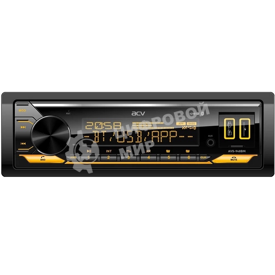 Автомагнитола ACV AVS-948BM, 1 DIN, Bluetooth, USB Type-A, AUX