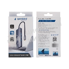 USB-концентратор Gembird UHB-D1, USB Type-C, USB/USB Type-C/PD100W/HDMI, USB Type-C