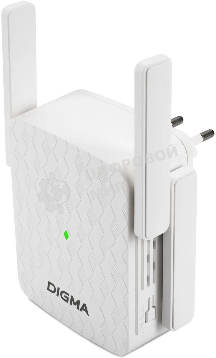 Повторитель беспроводного сигнала Digma D-WR310 (D-WR310V2) N300 Wi-Fi белый