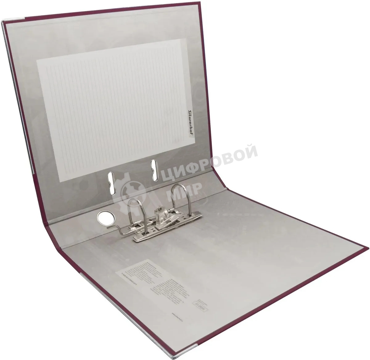 Папка-регистратор Silwerhof 2013375 A4 50мм, ПВХ/бумага бордовый, металлическая окантовка, сборная (упаковка: 2шт)