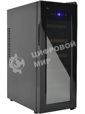 Винный шкаф ZÜGEL ZTWF122B черный, 32 л, 1 отсек, 12 бут.