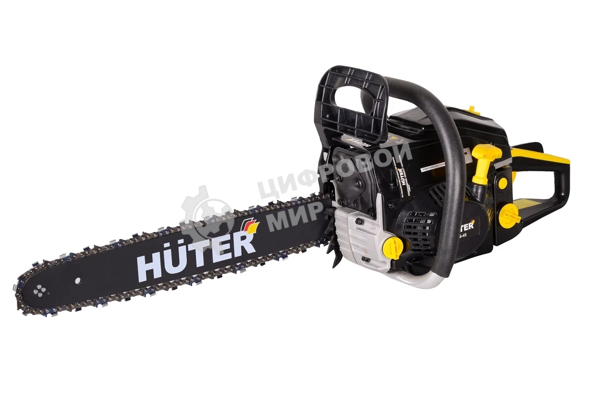 Бензопилы Huter BS-45 70/6/21,7 кВт, 45 см3, бак 0,55 л, антивиб. система, шина 45см/18