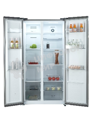 Холодильник Бирюса SBS 541 TBG текстурированное черное стекло двухкамерный 343/198 л морозилка слева, NoFrost, Side-by-side