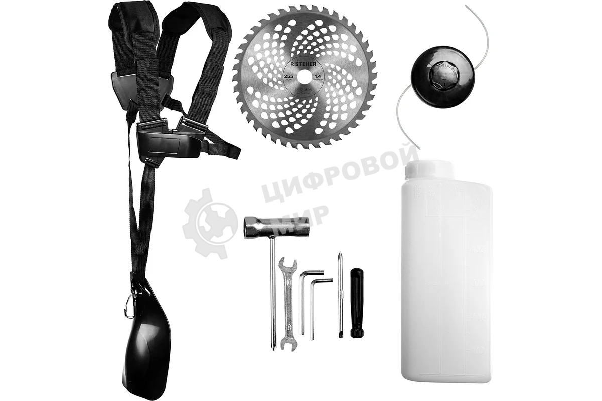 Бензокоса, 2.5 кВт/3.3 л.с., 52 см3 STEHER BT-2500