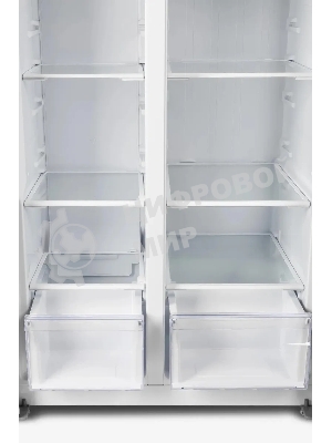 Холодильник Hyundai CS4502F нержавеющая сталь двухкамерный Side by Side 271/165л морозилка сбоку