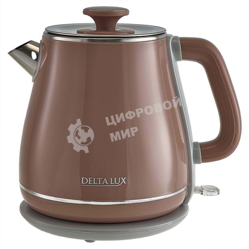 Чайник электрический Delta LUX DE-1019 (1,8 л, металл/пластик) коричневый
