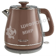 Чайник электрический Delta LUX DE-1019 (1,8 л, металл/пластик) коричневый