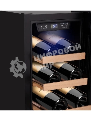 Винный шкаф Maunfeld MFWC-45S12 черный, 45 л, 1 отсек, 12 бут., класс G