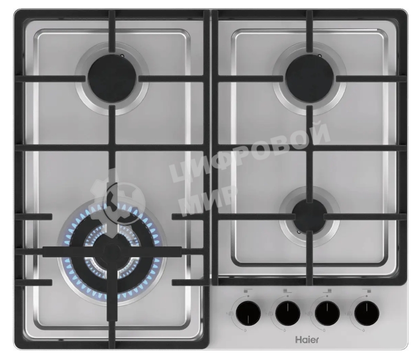 Газовая варочная поверхность Haier HHQ-M64CTX, 4 конфорки, нержавеющая сталь, 8300 Вт