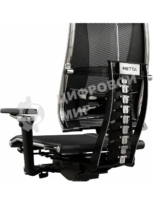 Кресло руководителя Метта Yoga 4DT B2-15D - YM93+Infinity+carbon черный сетка/кожа с подголов. крестов. алюминий хром (комплект 1 шт)