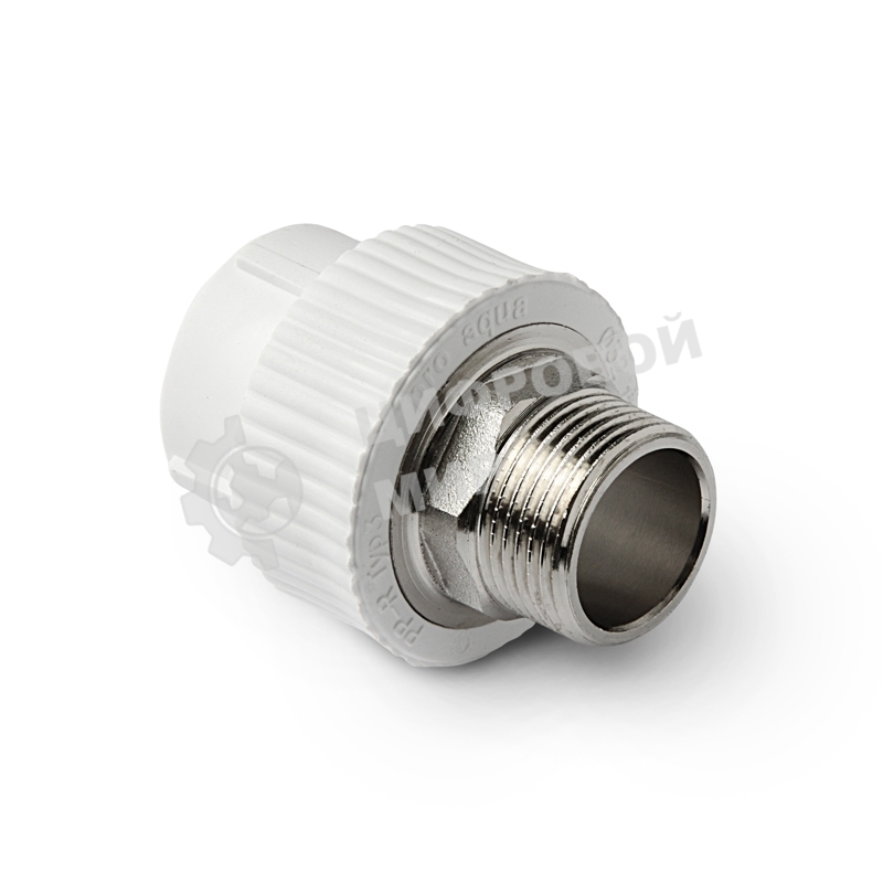 Муфта комбинированная 32 х 1' НР под ключ полипропиленовая PPR белый PRO AQUA