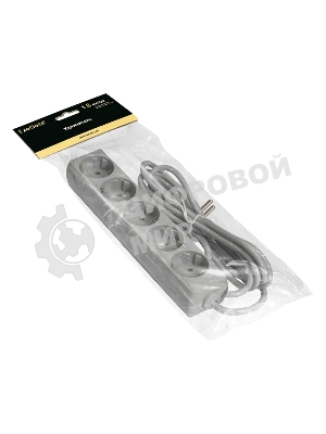 Удлинитель ExeGate ECE-5-1.8G (EX285820RUS), серый, 1,8 м, евровилка с заземлением, 5 евророзеток с заземлением, 2200 Вт