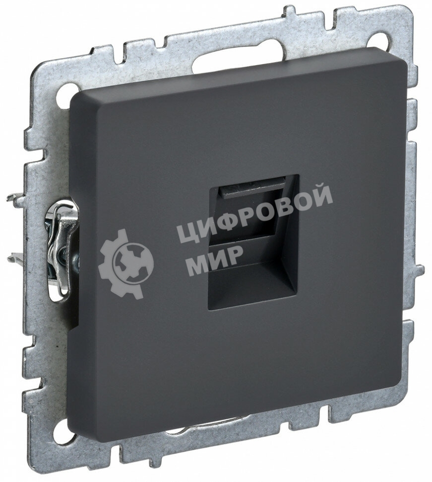 Розетка компьютерная IEK BRITE РК10-БрГ RJ45 кат.5E графит
