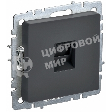 Розетка компьютерная IEK BRITE РК10-БрГ RJ45 кат.5E графит