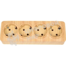 Розетка 4-м TOKOV ELECTRIC ОП Frea 16А IP20 250В с заземл. АБС-пластик сосна