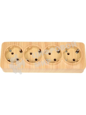 Розетка 4-м TOKOV ELECTRIC ОП Frea 16А IP20 250В с заземл. АБС-пластик сосна