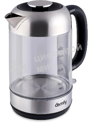 Чайник электрический Domfy DSM-EK401 1.8л. 2200Вт черный/прозрачный (корпус: стекло)