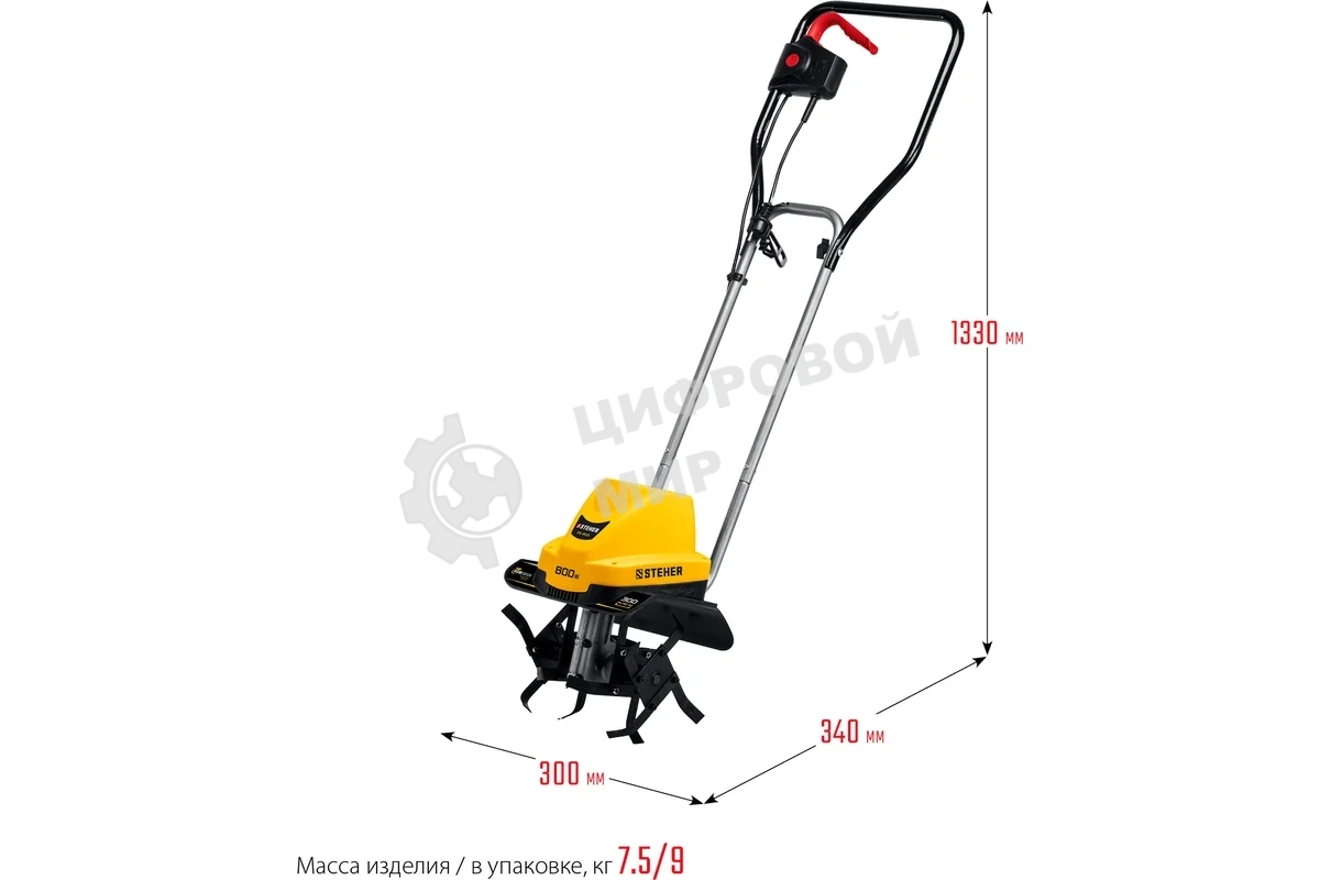 Электрический культиватор STEHER, 800 Вт