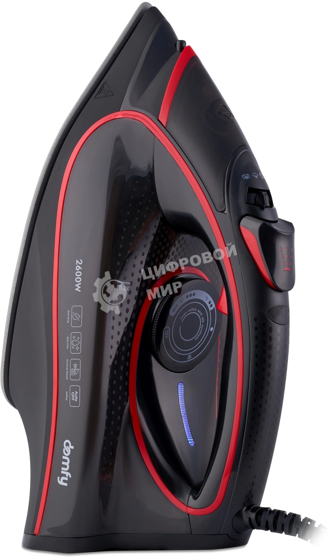 Утюг Domfy DSC-EI606 2600Вт черный/красный
