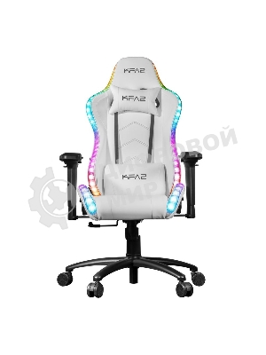 Кресло KFA2 Gaming Chair 01 RGB SE белый, экокожа, RGB-подсветка, подголовник