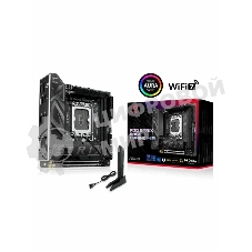 Материнская плата ASUS ROG STRIX B860-I GAMING WIFI, LGA1851, Intel B860, 2xDDR5, 4xSATA, 2xM.2, 1xPCIe 5.0 x16, 1xDP, 1xHDMI, 1xThunderbolt 4, 1x2.5Gb LAN, Wi-Fi 7, 2xUSB 2.0, 3xUSB 3.2 Gen 1, 1xUSB 3.2 Gen 2, 1xUSB 3.2 Gen 2x2, 1xUSB-C, 1xS/PDIF, 2x3.5 мм, 7.1, Mini-ITX