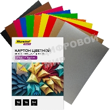 Картон цветной Silwerhof двустор.мелов. 16л. A4 Create 240г/м2 папка
