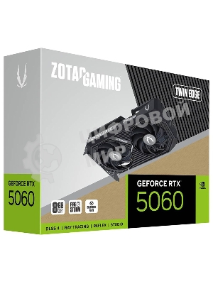 Видеокарта Zotac PCI-E 5.0 RTX 5060 TWIN EDGE NVIDIA GeForce RTX 5060 8Gb 128bit GDDR7 2497/28000 HDMIx1 DPx3 HDCP Ret
