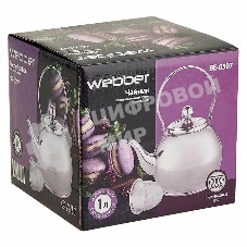 Чайник для плиты WEBBER BE-0597 из нерж.стали с ФИЛЬТРОМ из нерж. стали 1л,(24)