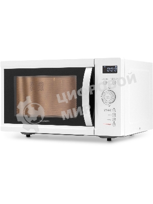 Микроволновая печь Hyundai HYM-D3007 белый/черный, 23 л, 800 Вт, переключатели - кнопки, электронный поворотный механизм