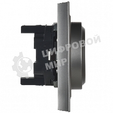 Розетка 2-местная IEK BRITE РС12-3-БрС с заземлением, без защитных шторок, 16А в сборе, сталь