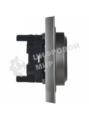 Розетка 2-местная IEK BRITE РС12-3-БрС с заземлением, без защитных шторок, 16А в сборе, сталь