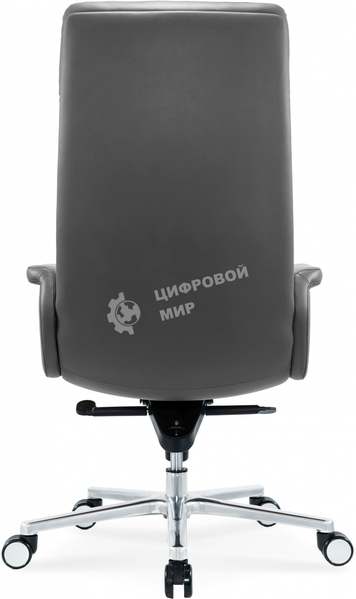 Кресло руководителя Cactus CS-LGR-DUBLIN темно-серый, сиденье темно-серый, кожа, крестов. алюминий