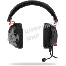 Наушники с микрофоном Оклик HS-L305G черный/красный 2м мониторные оголовье (2060511)