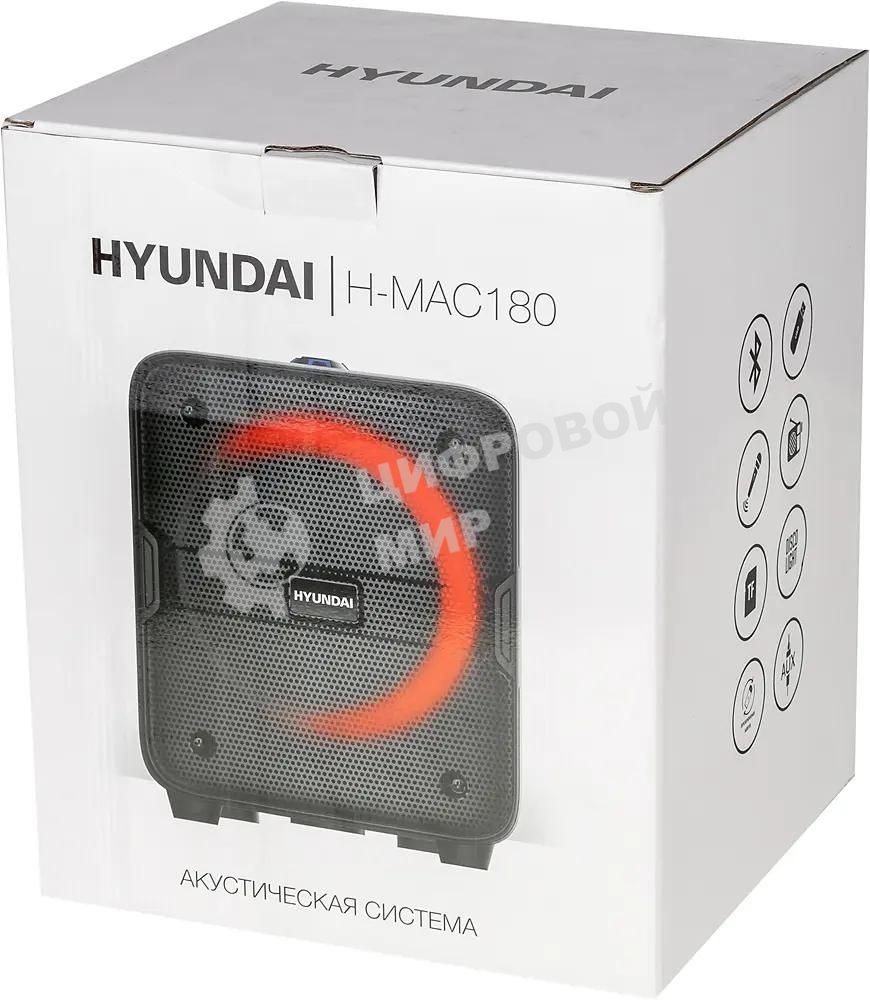 Минисистема Hyundai H-MAC180 черный 30Вт/FM/USB/BT/SD/MMC
