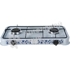 Плита настольная газовая Energy EN-002 белый, 6,4 кВт, газовая горелка, конфорки - 2, эмалированная сталь, поворотные переключатели