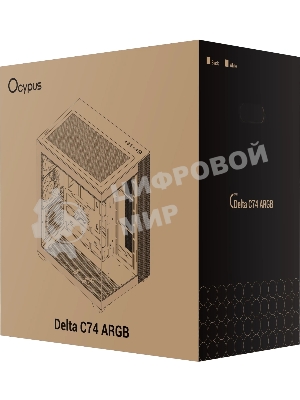 Корпус Ocypus Delta C74 ARGB Black, Midi-Tower, чёрный, 2 x 120 мм