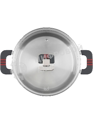 Кастрюля Rondell Stripes RDS-1638, 5.2 л, 24 см, с крышкой, сталь