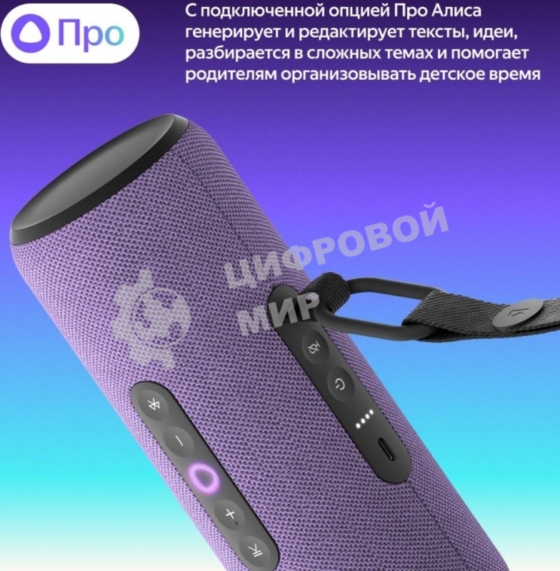 Умная колонка Яндекс Станция Стрит с Алисой, портативная, модель YNDX-00030VIO (фиолетовый)