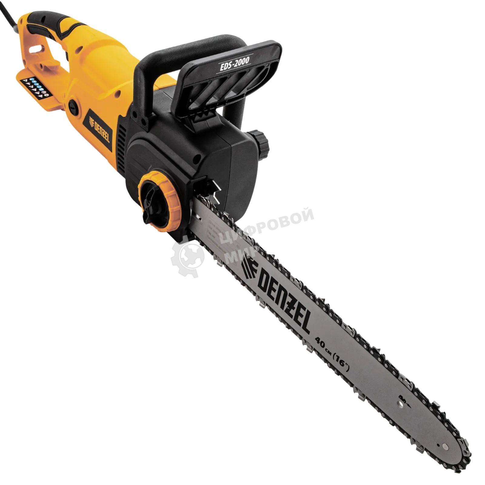 Пила цепная электрическая Denzel EDS-2000, 2кВт, продольная, шина 40 см, шаг 3/8, паз 1,3мм, 56зв