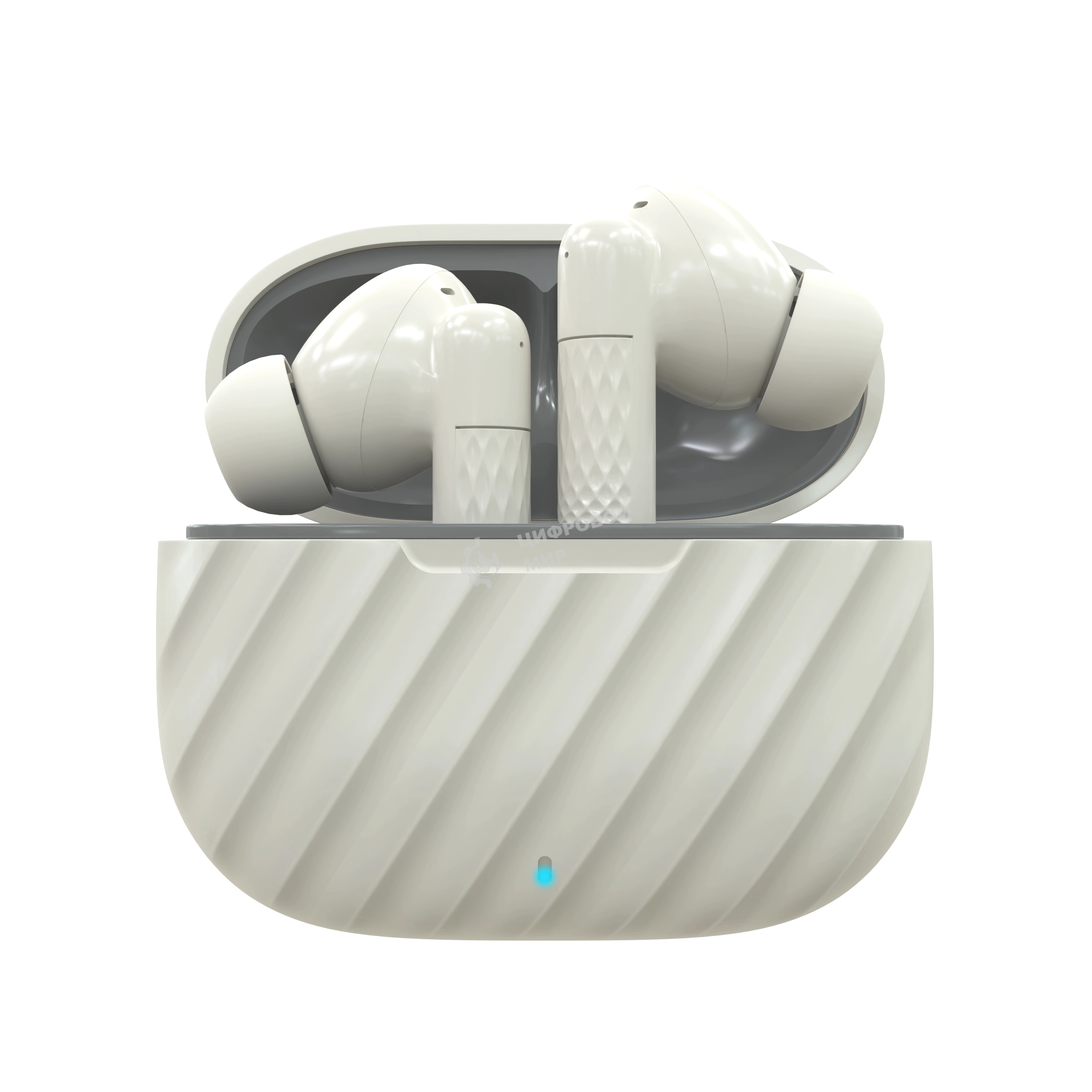 Наушники TWS More choice БВ37 белый/серый, внутриканальные, Bluetooth, сенсорное управление, до 4 ч