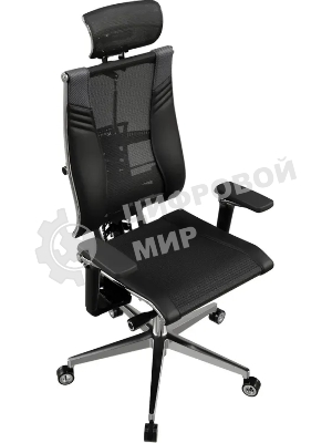 Кресло руководителя Метта Yoga 4DT B2-15D - YM93+Infinity+carbon черный сетка/кожа с подголов. крестов. алюминий хром (комплект 1 шт)