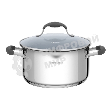 Кастрюля Maunfeld LAURA MCS56S08GR из нержавеющей стали со стеклянной крышкой, 24 см, 5,6 л.